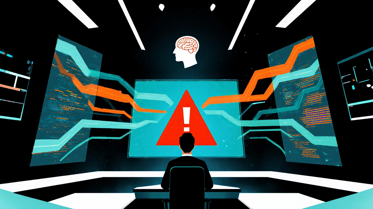 FDA‑Analyst prüft Meldung, KI‑Hilfe visualisiert.