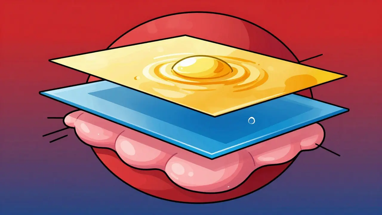 Abstrakte Darstellung der Tränenschichten als geometrische Ebenen