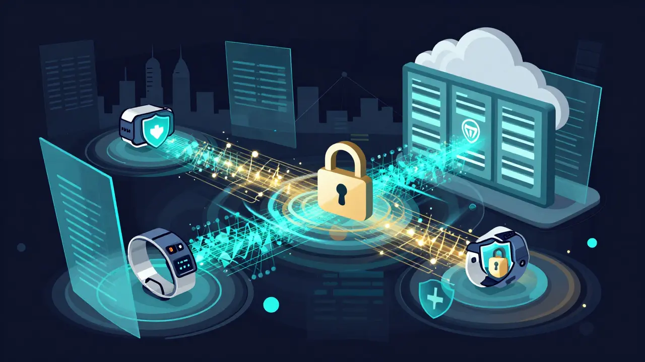 Data security and privacy for wearable health devices illustrated