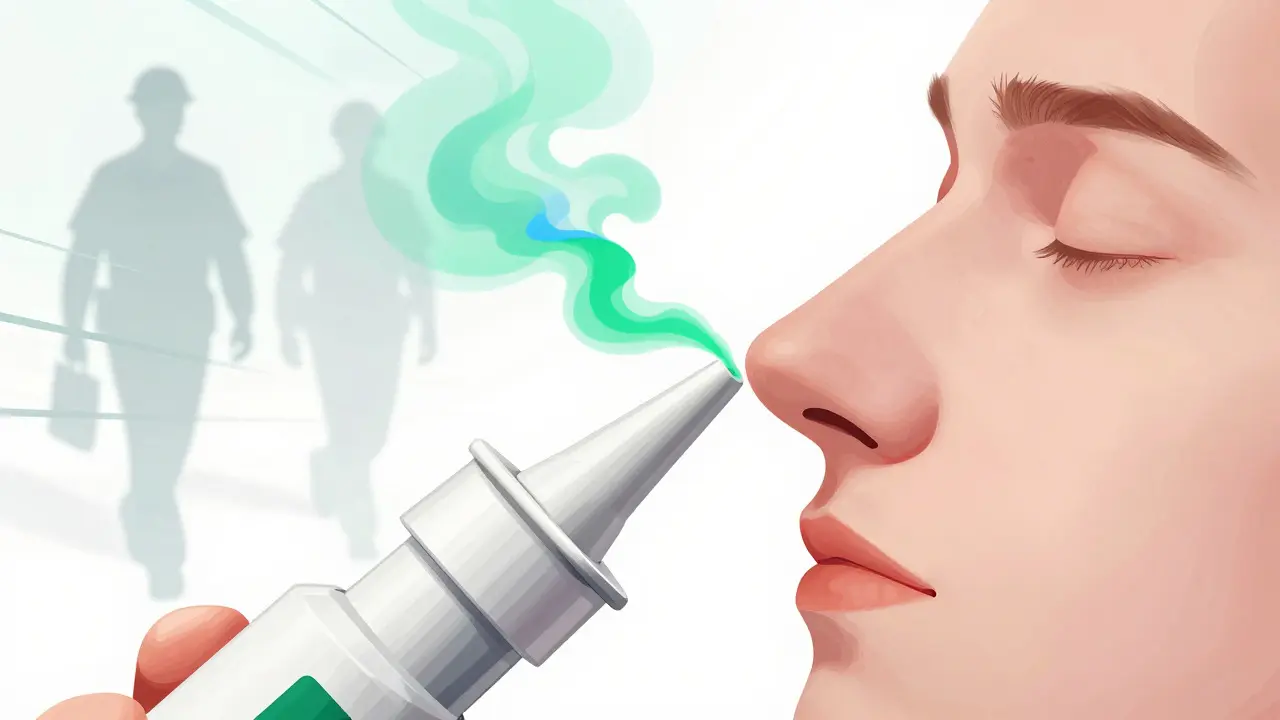 Abstrakte Illustration der Naloxon-Gabe als Gegenmittel