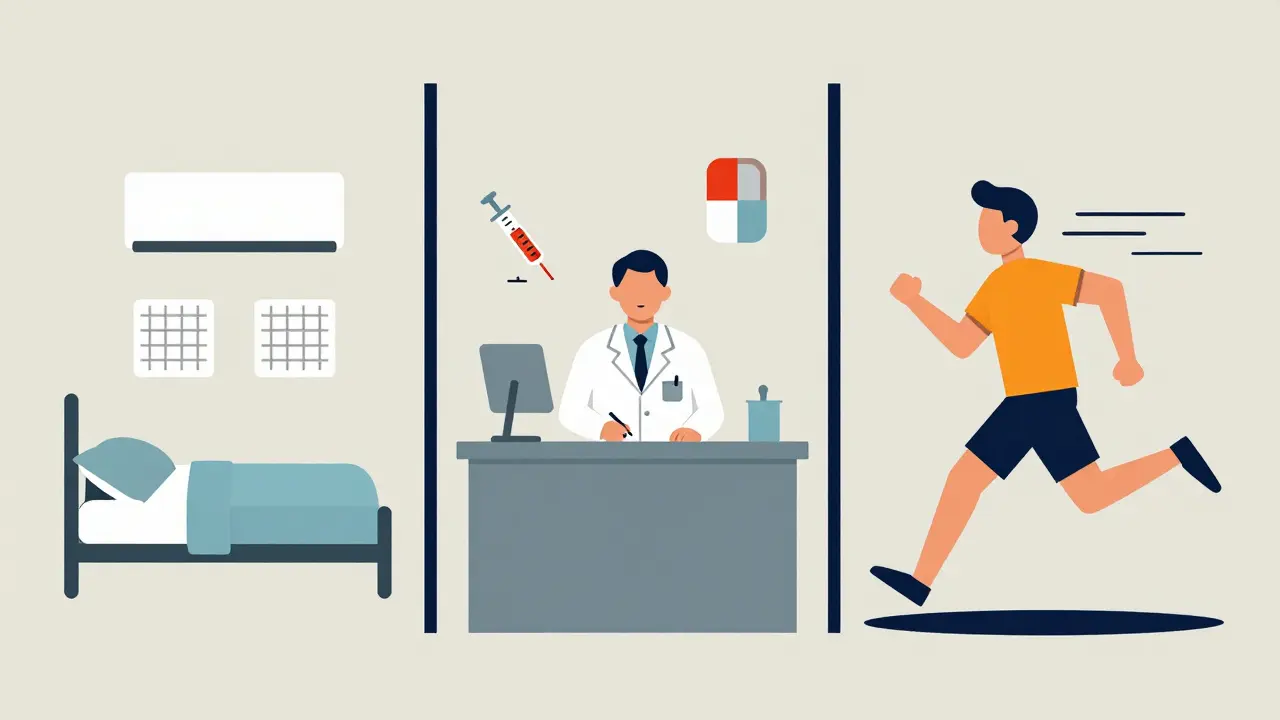 Illustration der Behandlungsstrategien wie Vermeidung und Therapie