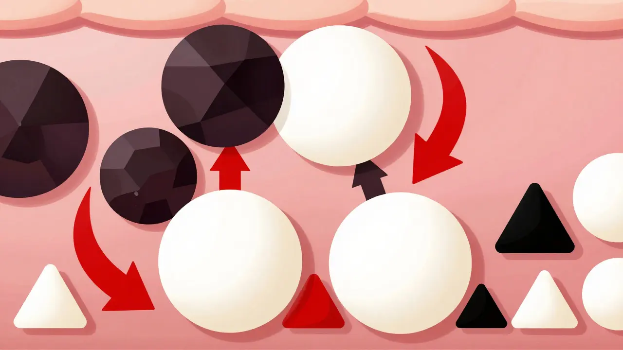 Geometrische Darstellung der beschleunigten Hautzellregeneration durch Tretinoin